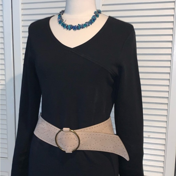 J.Jill Black long sleeve v neck Maxi Knit Dress Women’s Small - Picture 4 of 8